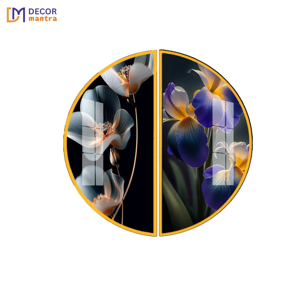 Set of 2 Flower Acrylic Premium Painting DECORMANTRA