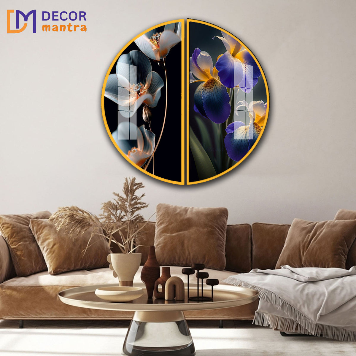 Set of 2 Flower Acrylic Premium Painting