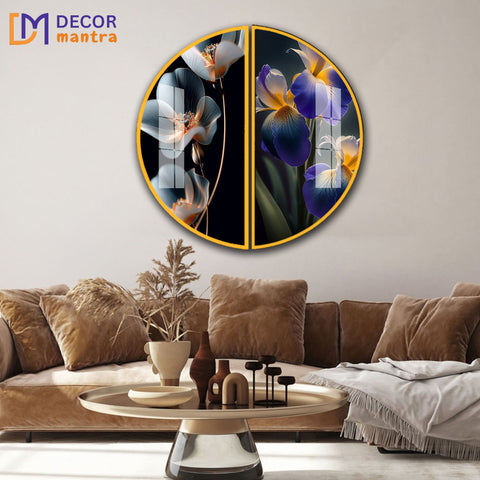 Set of 2 Flower Acrylic Premium Painting