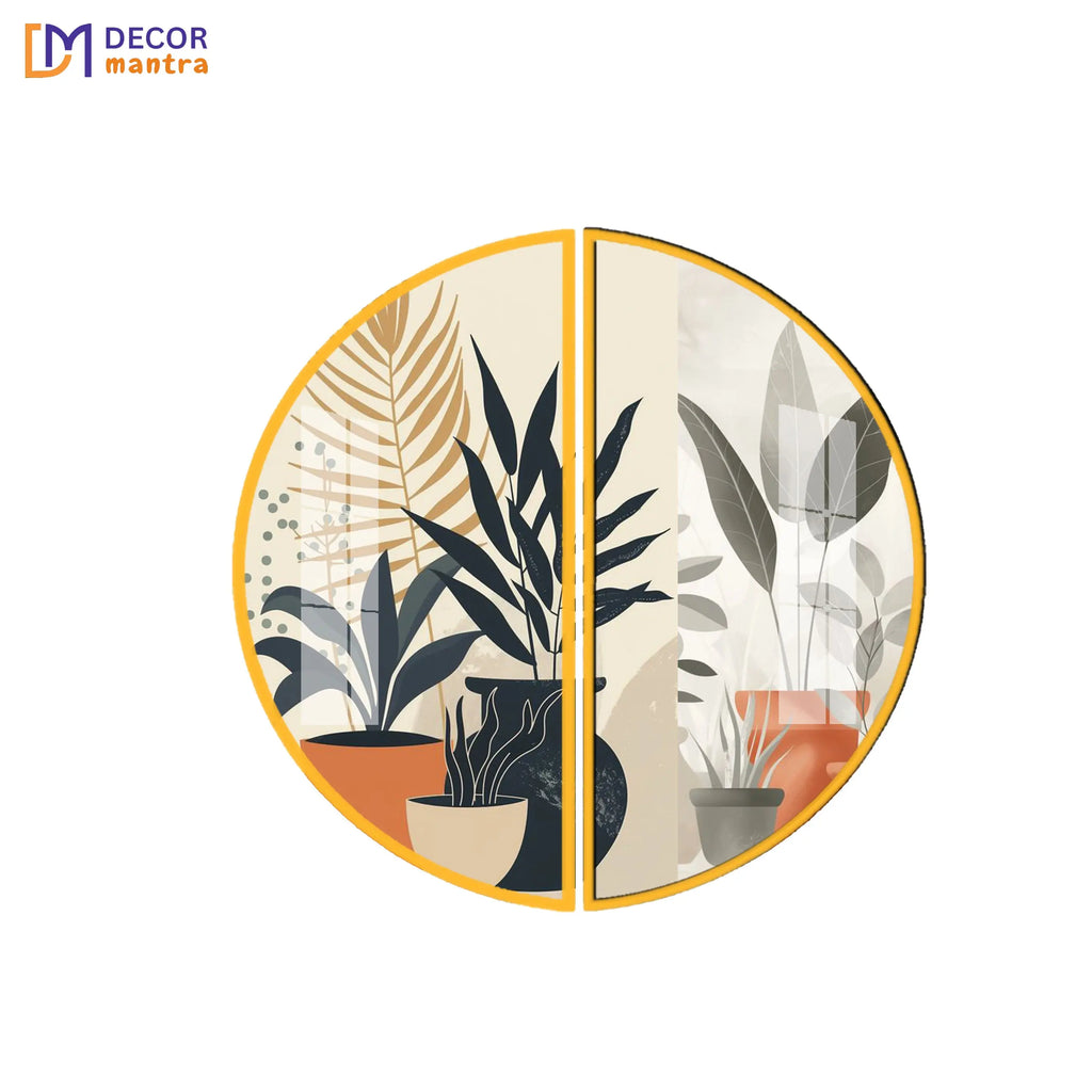 Green & Orange 2 Pieces Acrylic Premium Painting DECORMANTRA