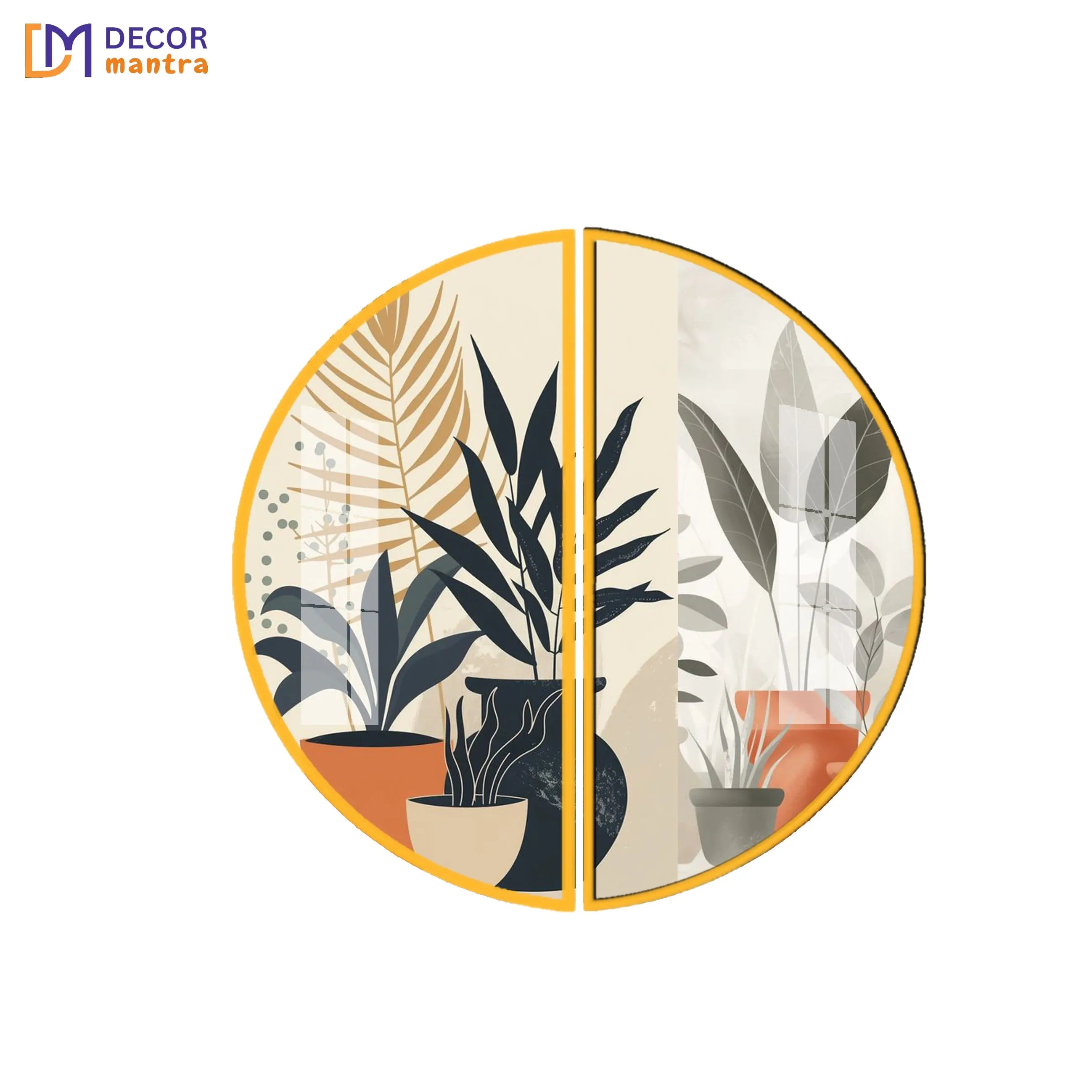 Green & Orange 2 Pieces Acrylic Premium Painting DECORMANTRA
