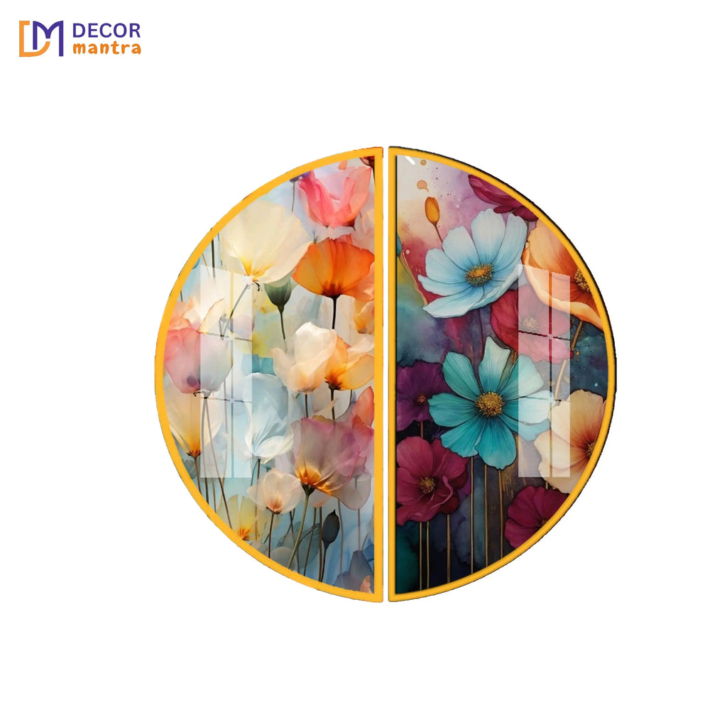 Colorful Floral Galaxy Acrylic Premium Painting DECORMANTRA