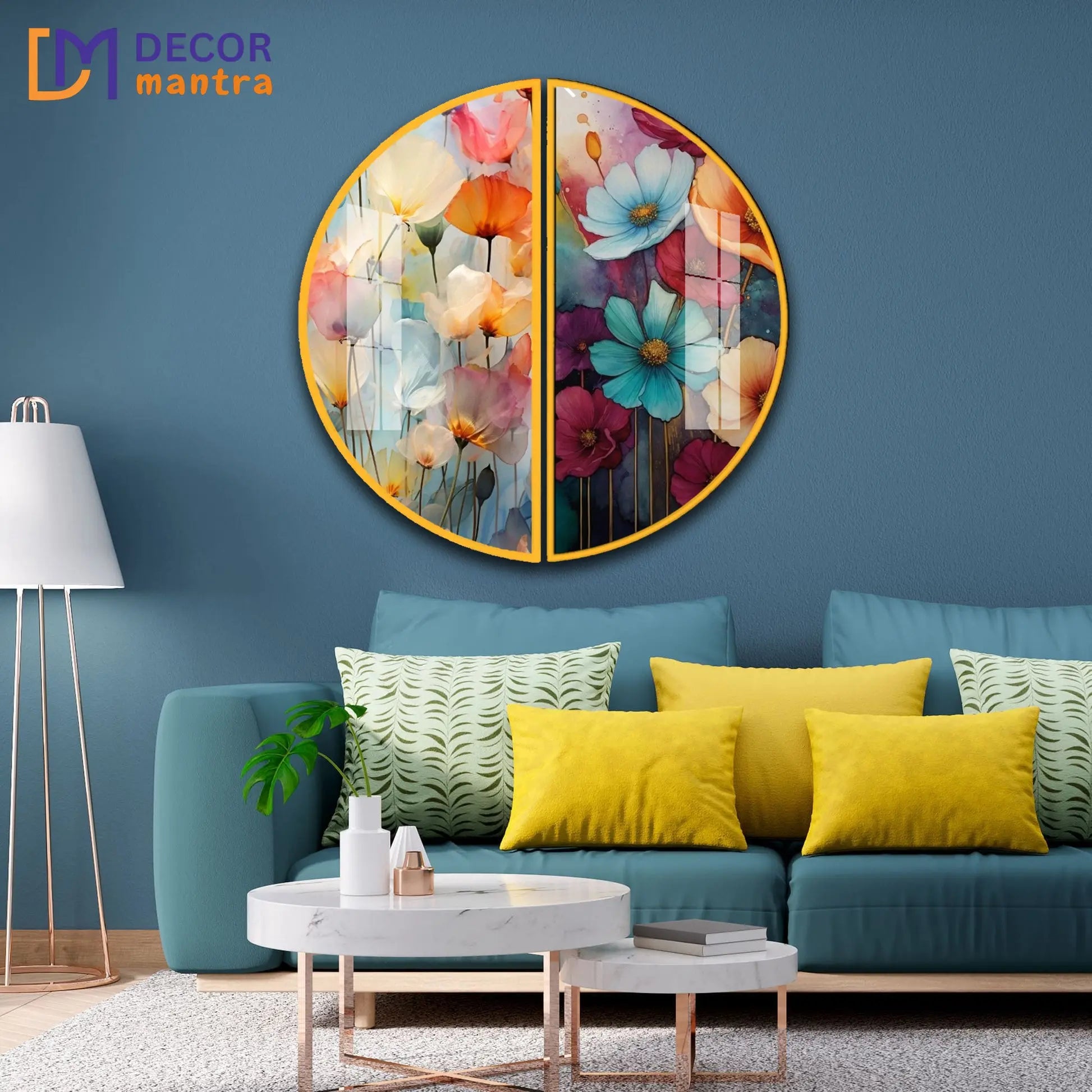 Colorful Floral Galaxy Acrylic Premium Painting DECORMANTRA