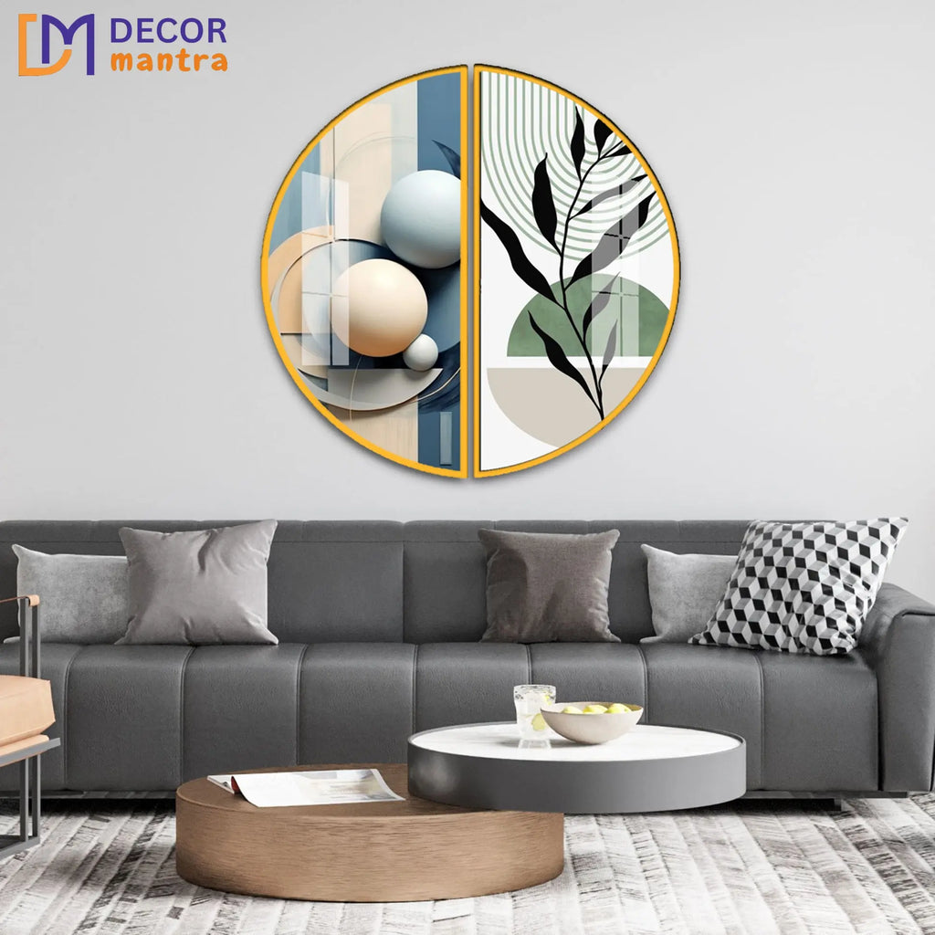 soulful Geometrical Set of 2 Acrylic Premium Painting DECORMANTRA