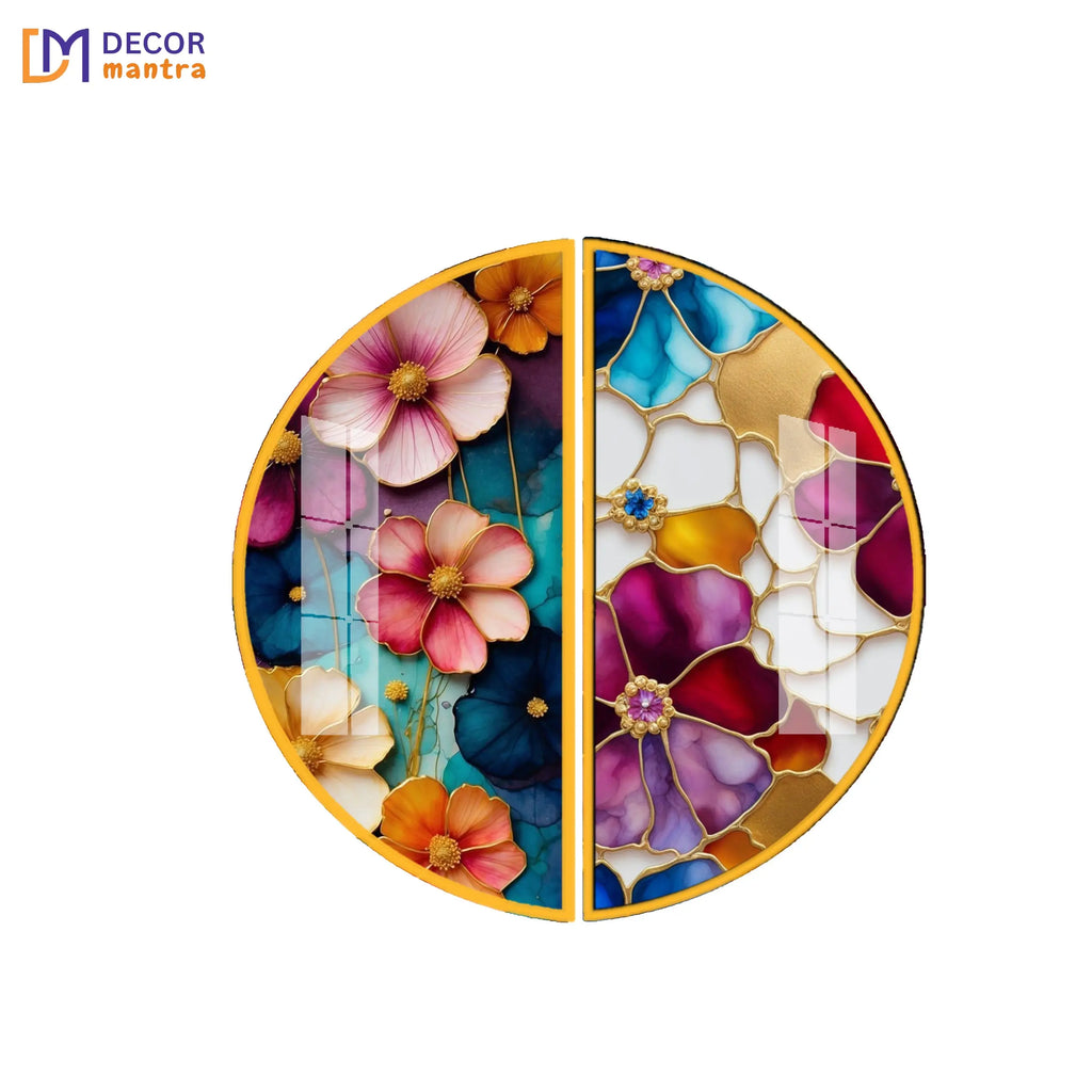 Pink Flowers Wall Decor Home Decor Acrylic Premium Painting DECORMANTRA