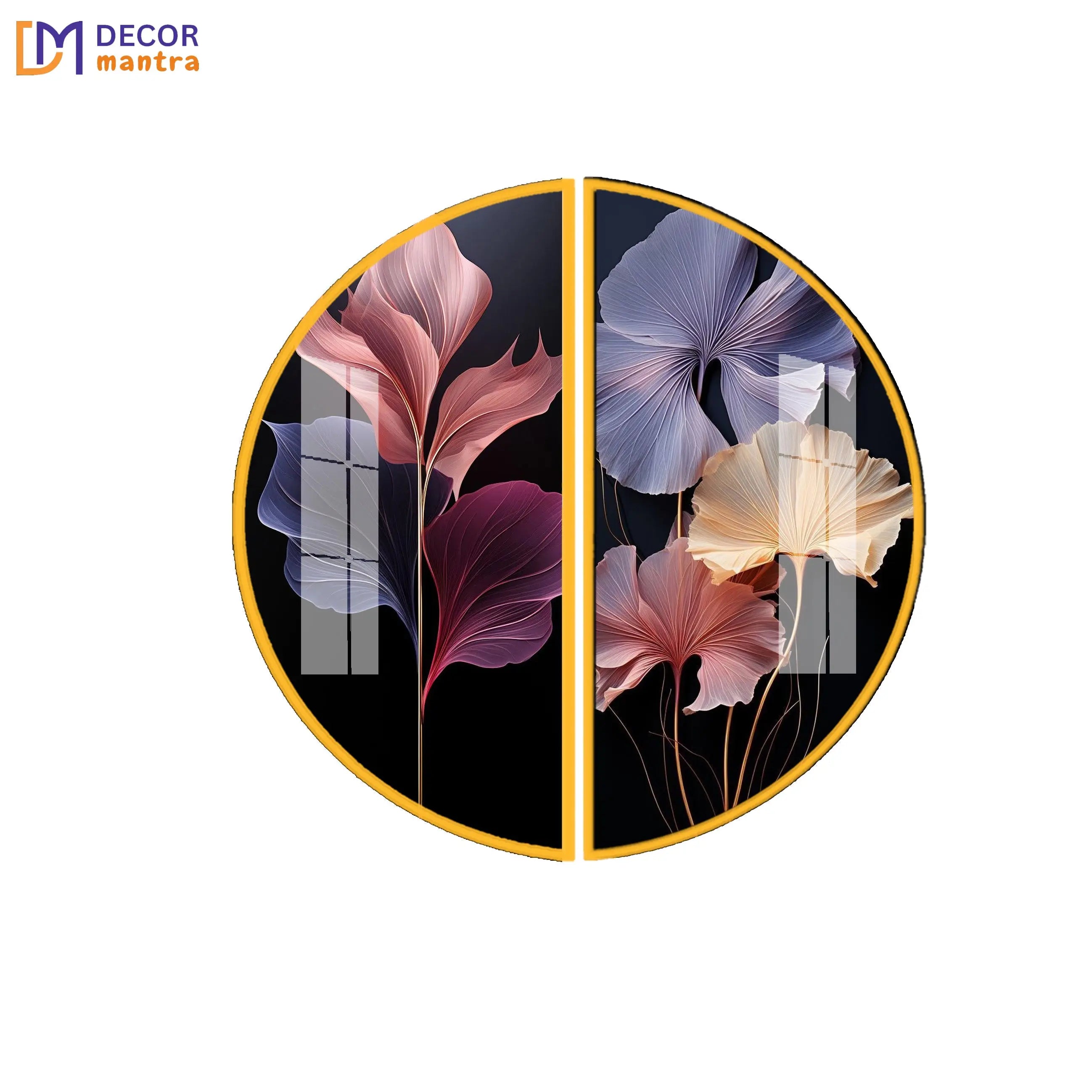 Majestic Flowers Acrylic Wall Painting DECORMANTRA