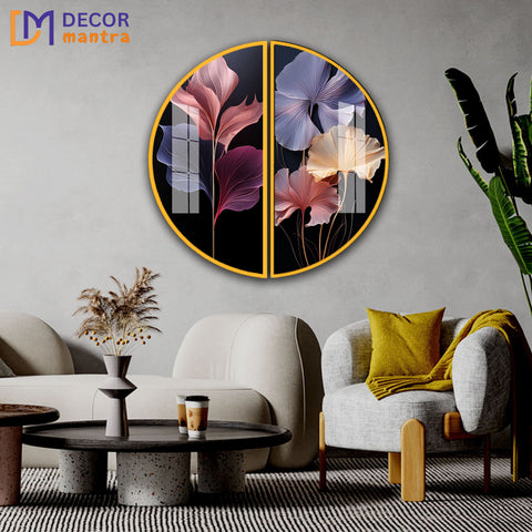 Majestic Flowers Acrylic Wall Painting