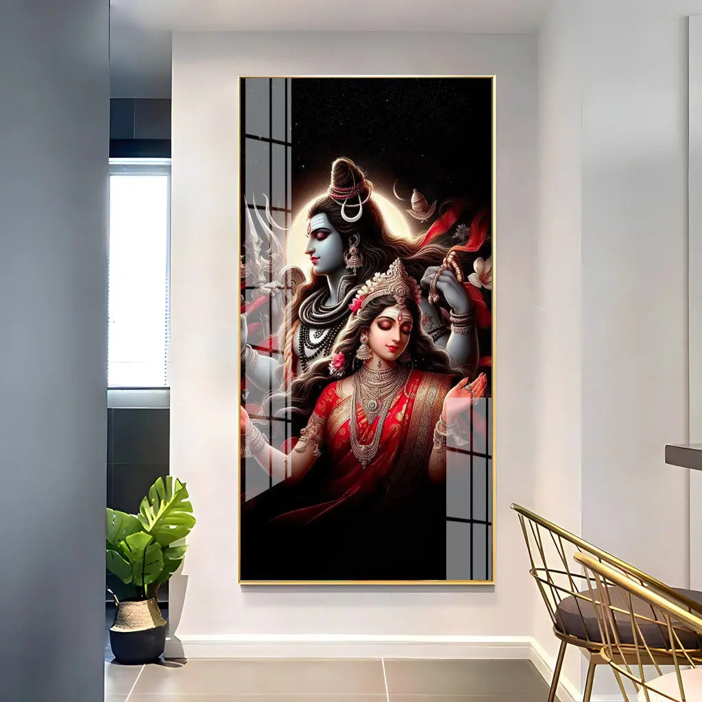 shiv Parivar Vertical Acrylic Premium Wall Deco DECORMANTRA