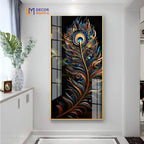 Krishna Mor Pankh  Acrylic Vertical Wall Art DECORMANTRA
