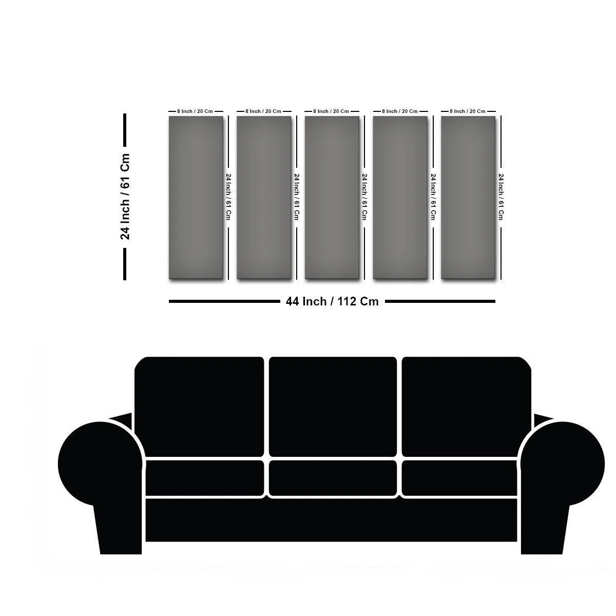 A Beautiful 5 Pieces Premium Wall Painting of Tree Forest in Sunset DECORMANTRA