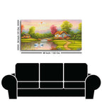 A Beautiful Scenery of Old Houses Canvas Wall Painting DECORMANTRA