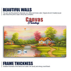 A Beautiful Scenery of Old Houses Canvas Wall Painting DECORMANTRA