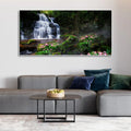 A Beautiful Waterfall in Forest Premium Canvas Wall Painting DECORMANTRA
