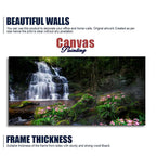 A Beautiful Waterfall in Forest Premium Canvas Wall Painting DECORMANTRA