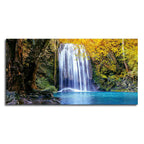 A Beautiful view of Erawan Waterfall Abstract Premium Canvas Wall Painting DECORMANTRA