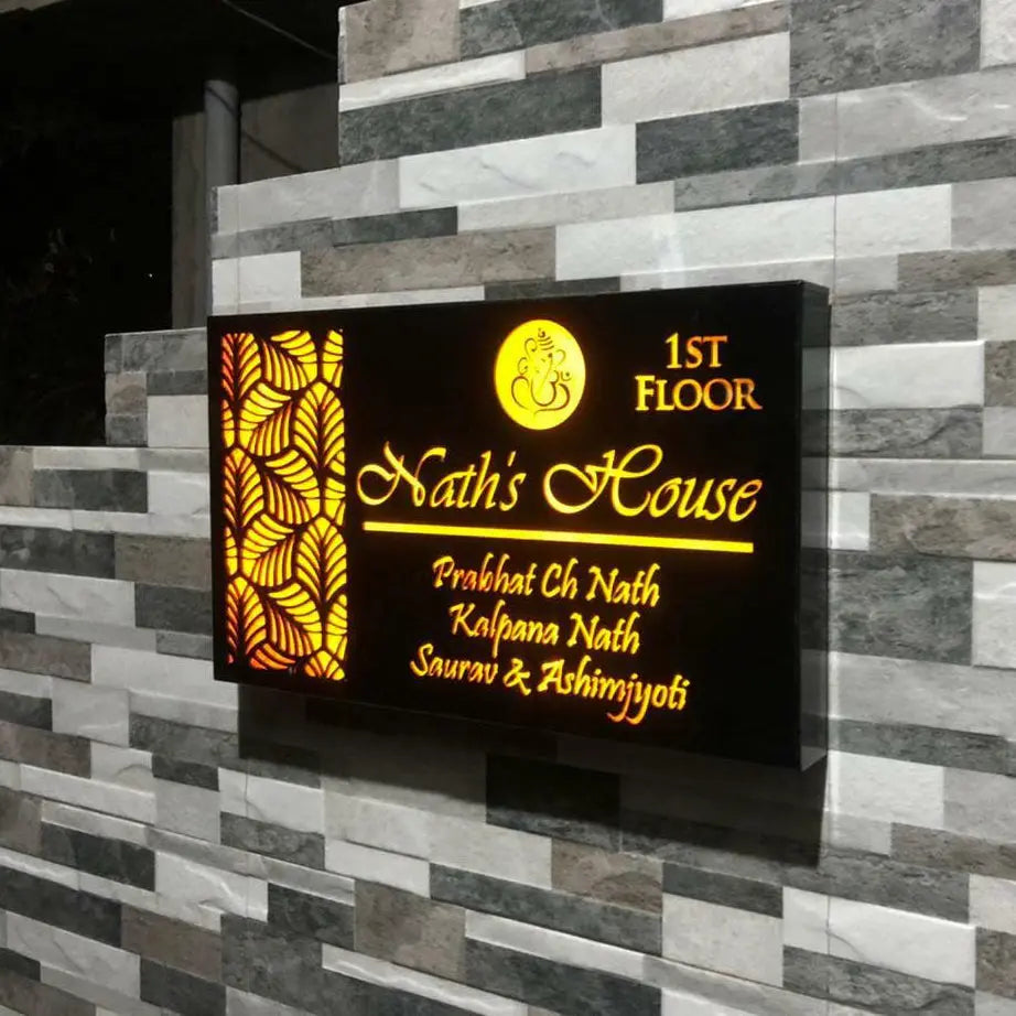 Personalised Acrylic Rectangular House Nameplate (Copy) - Harshita Craft