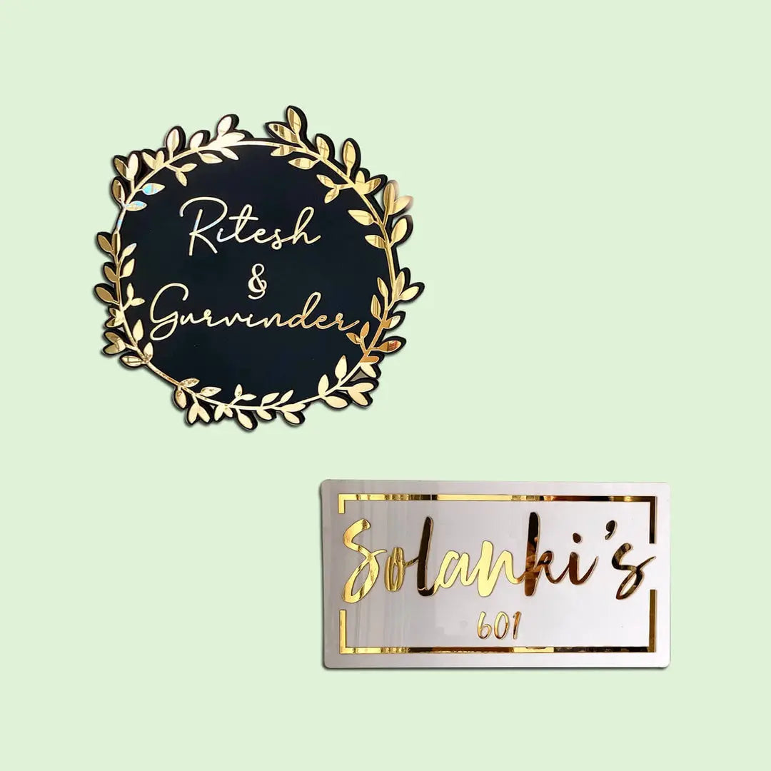 Classic Personalised Acrylic Nameplate - Harshita Craft