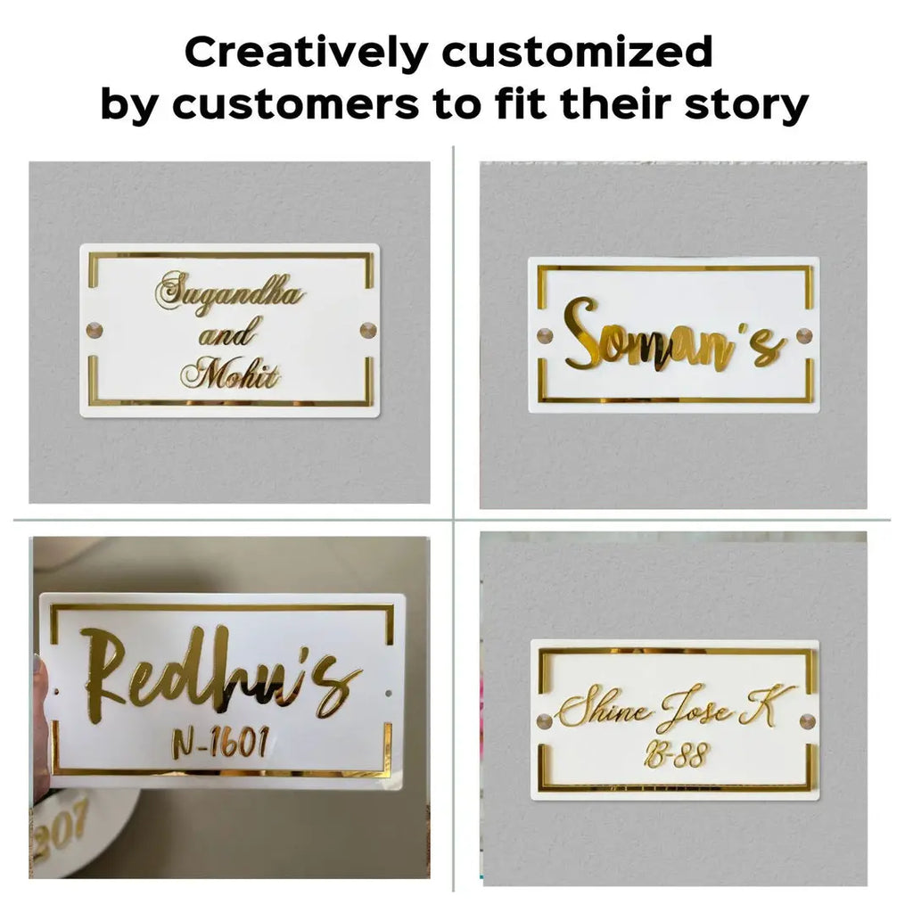 Classic Personalised Acrylic Nameplate - Harshita Craft