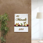 Personalised Acrylic Flower Planter Nameplate - Harshita Craft