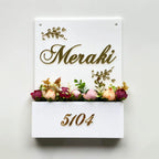 Personalised Acrylic Flower Planter Nameplate - Harshita Craft