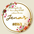 Personalised Printed Floral Round Acrylic Nameplate - Harshita Craft