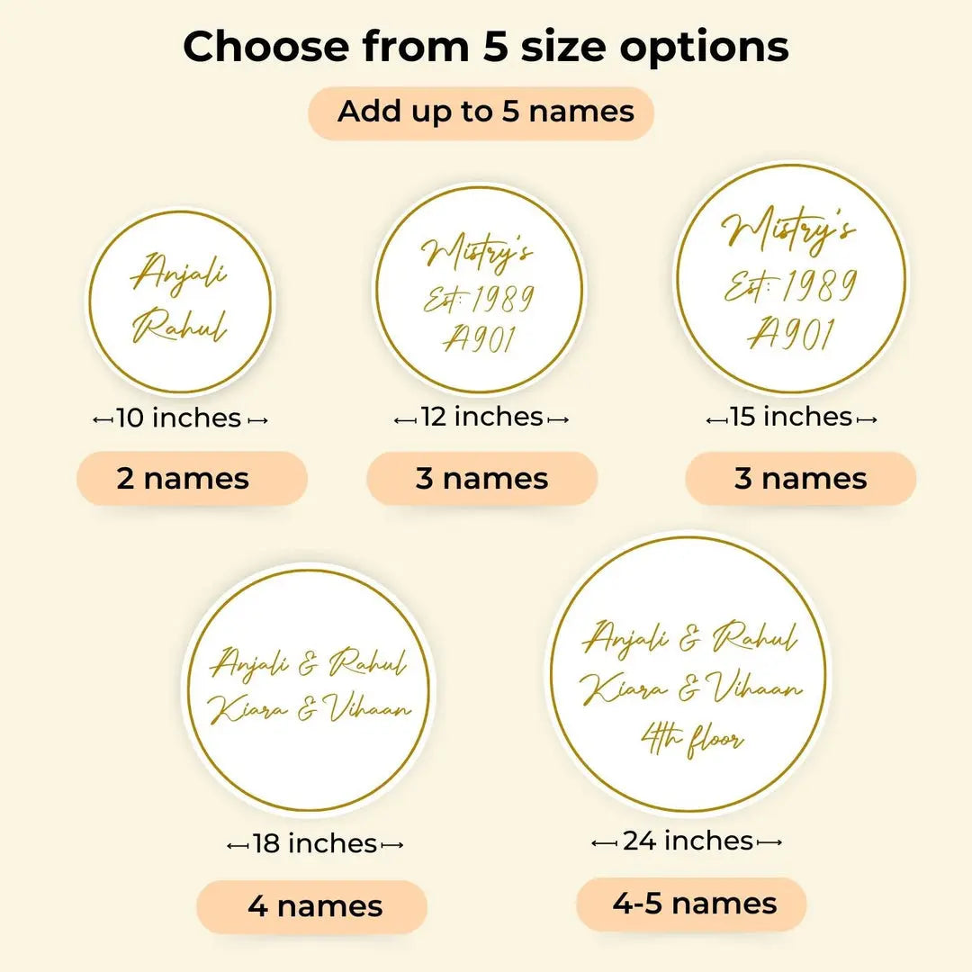 Personalised Printed Floral Round Acrylic Nameplate - Harshita Craft