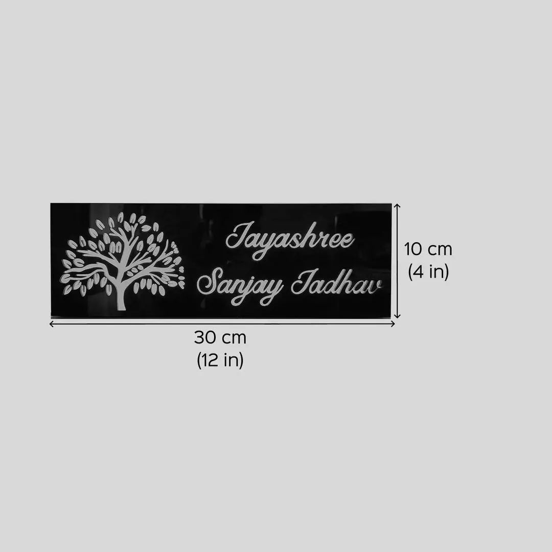 Personalized Tree Theme Acrylic LED Name Plate - Harshita Craft