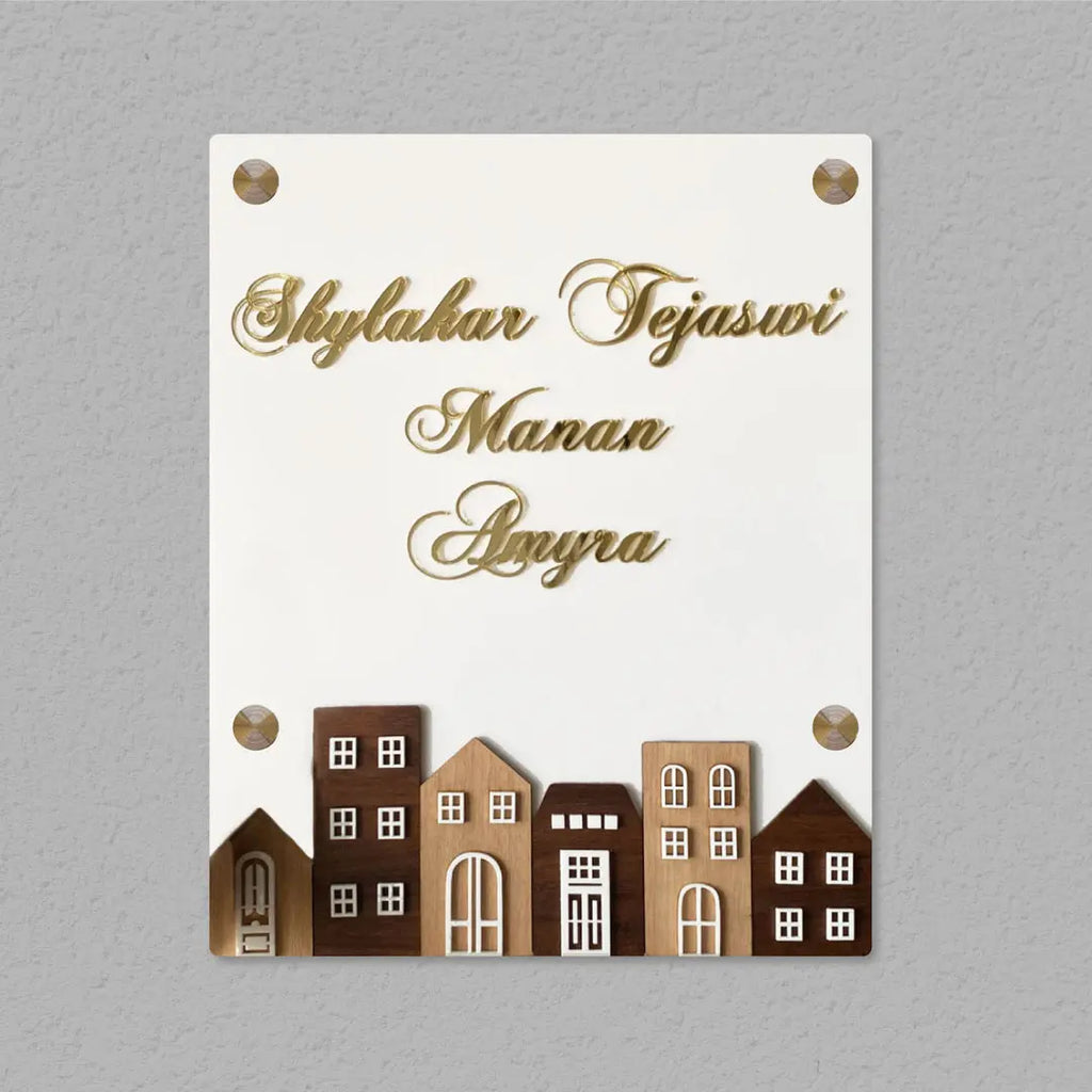 Personalised Acrylic Rectangular House Nameplate - Harshita Craft