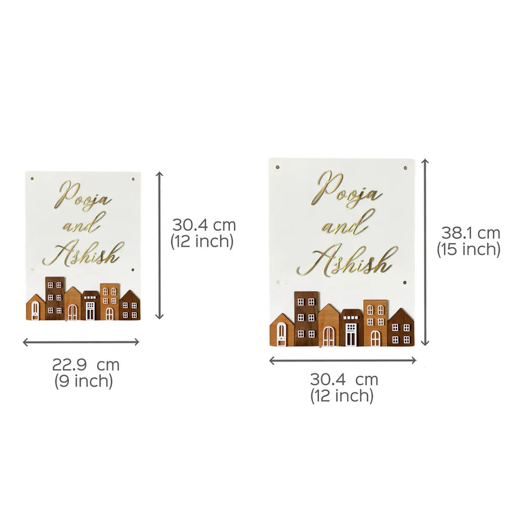 Personalised Acrylic Rectangular House Nameplate - Harshita Craft