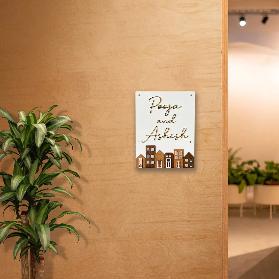 Personalised Acrylic Rectangular House Nameplate - Harshita Craft