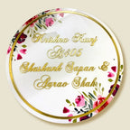 Personalised Printed Floral Round Acrylic Nameplate - Harshita Craft