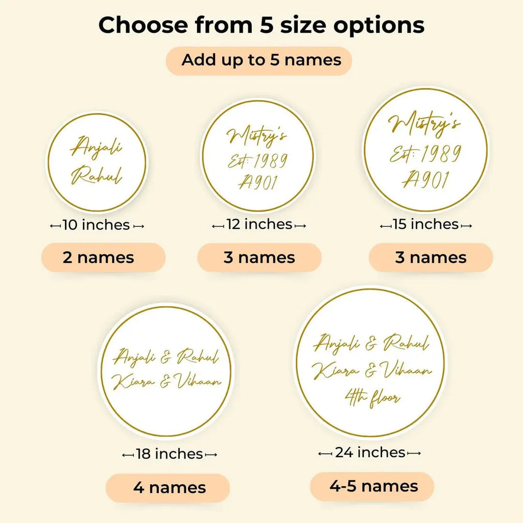 Personalised Printed Floral Round Acrylic Nameplate - Harshita Craft