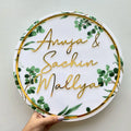 Personalised Acrylic Floral Round Nameplate - Harshita Craft