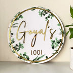 Personalised Acrylic Floral Round Nameplate - Harshita Craft