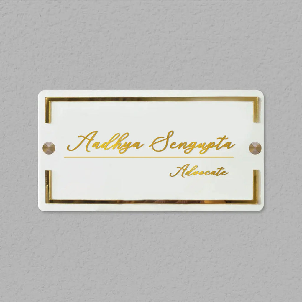Classic Personalised Acrylic Name Plate For Advocate Harshita Craft