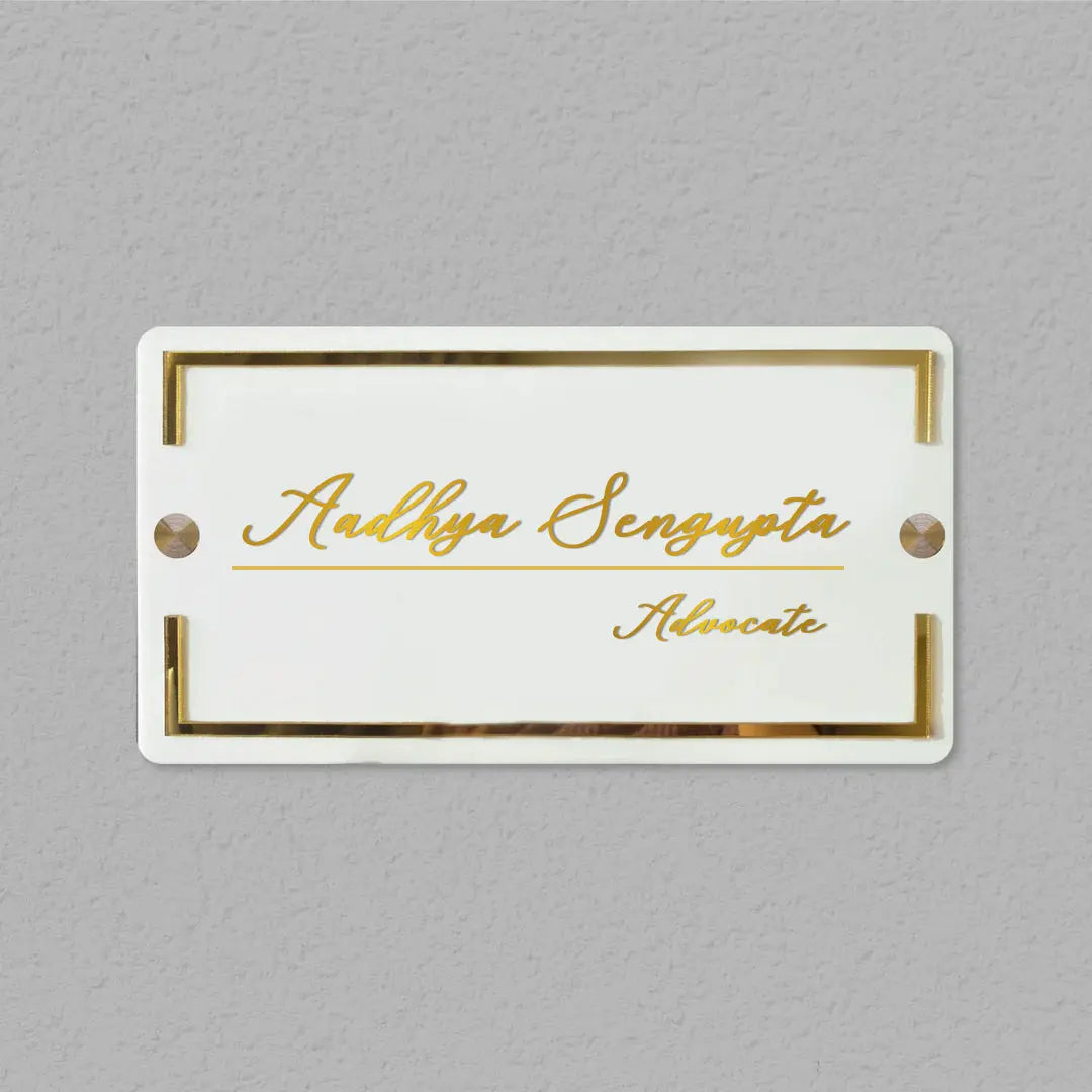 Classic Personalised Acrylic Name Plate For Advocate Harshita Craft
