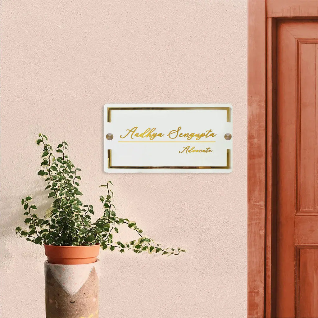Classic Personalised Acrylic Name Plate For Advocate Harshita Craft