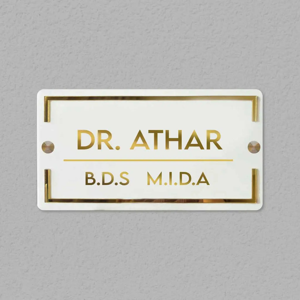 Classic Personalised Acrylic Name Plate For Doctors Harshita Craft