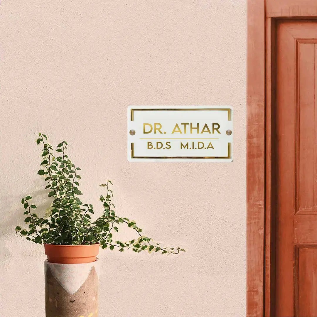 Classic Personalised Acrylic Name Plate For Doctors Harshita Craft