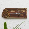 Personalized Brown & Gold Ganesh Themed Acrylic Name Plate - Harshita Craft