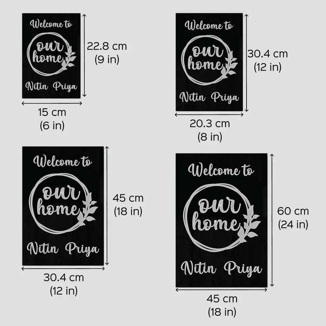 Personalized Black & Gold Vertical Acrylic Name Plate - Harshita Craft