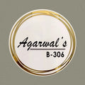 Personalized Round Gold & White Acrylic Name Plate - Harshita Craft