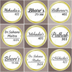 Personalized Round Gold & White Acrylic Name Plate - Harshita Craft