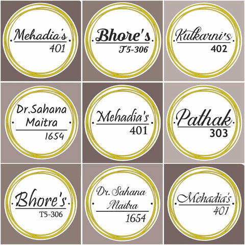 Personalized Round Gold & White Acrylic Name Plate