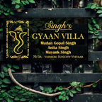 Personalized Glorious Ganesha Theme Acrylic LED Name Plate - Harshita Craft