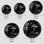 Personalized Round Black & Gold Acrylic Name Plate - Harshita Craft
