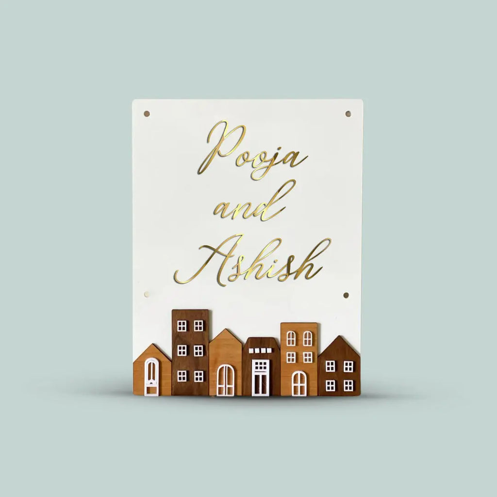 Personalised Acrylic Rectangular House Nameplate - Harshita Craft