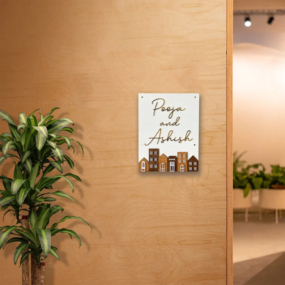 Personalised Acrylic Rectangular House Nameplate - Harshita Craft