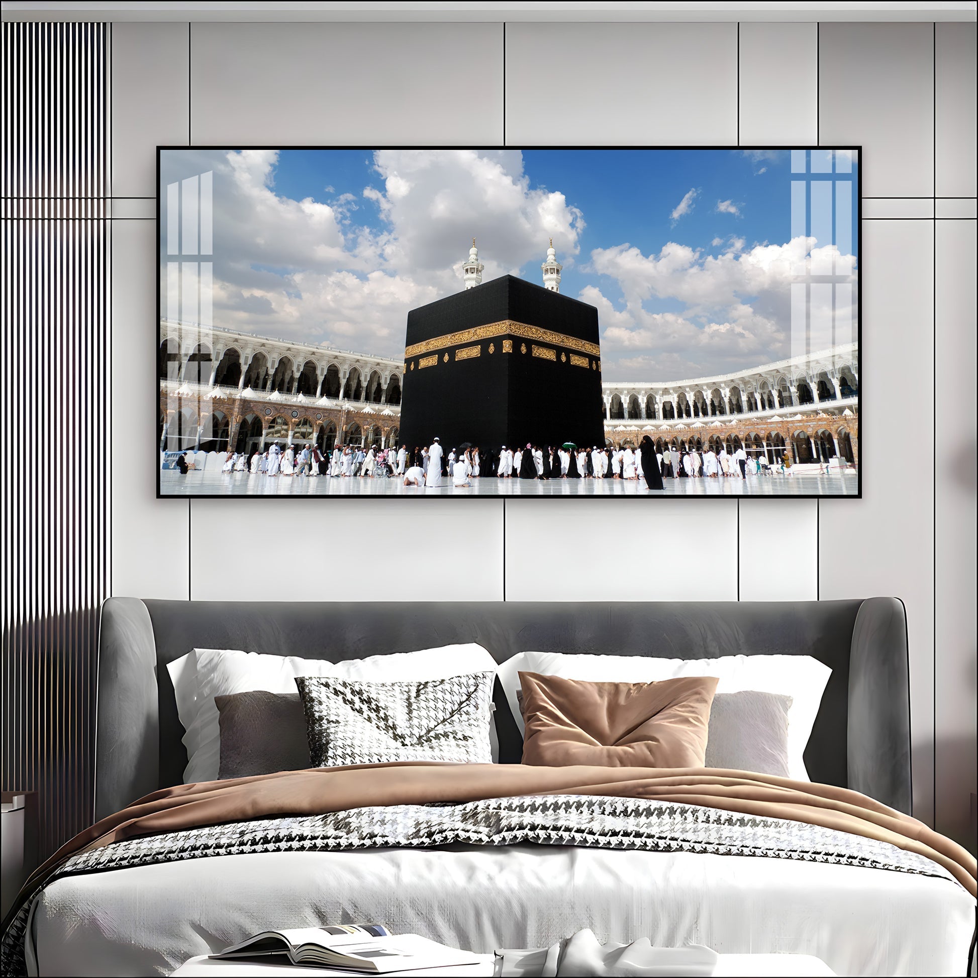 Holy Kaaba Mecca Acrylic Wall Art Panoramic   For Living Room Decor