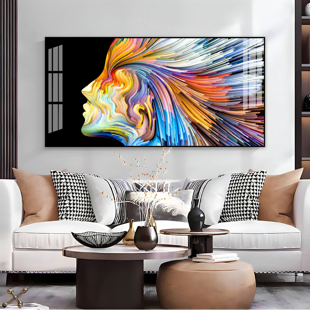Unique Colorful Profile Face Acrylic Wall Art   For Modern Living Space